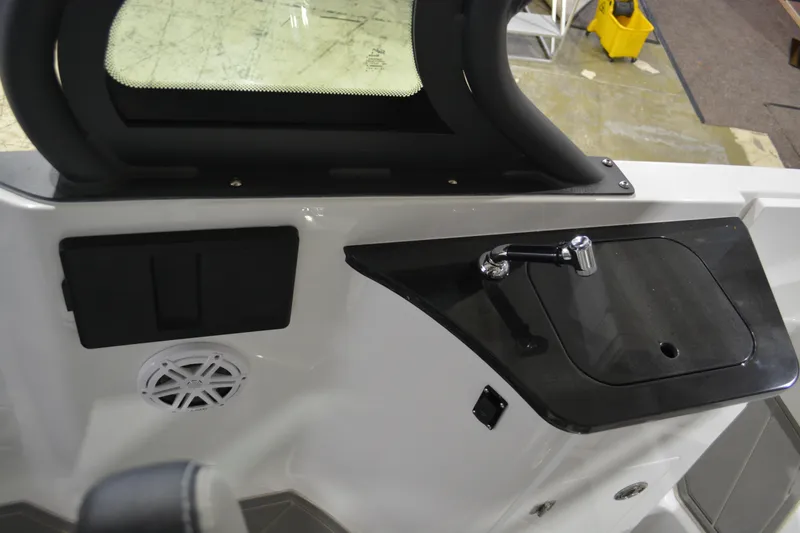 Slide: The Image of 2026 Monterey Elite 27 SD boat interior with sink and speaker. - 22