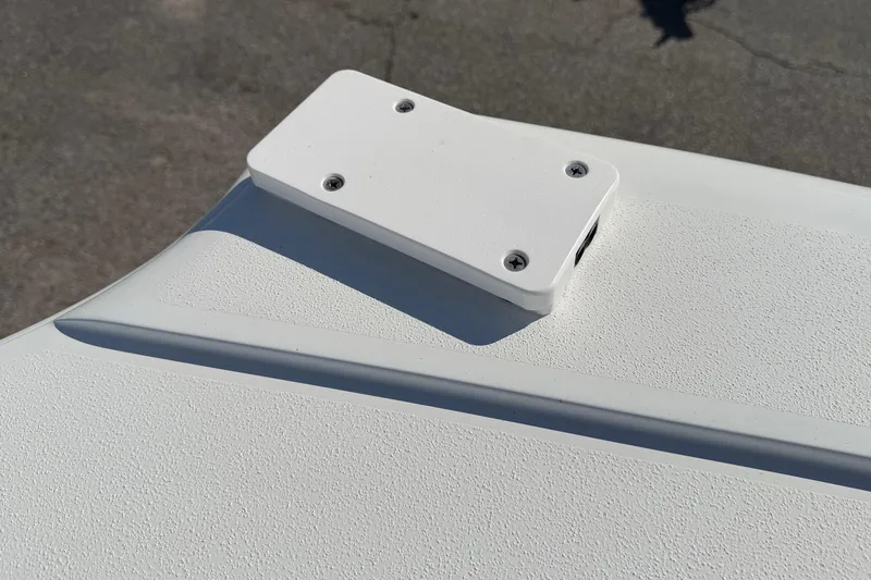 Slide: The Image of Close-up of 2023 Costa Custom Boats 264 HC deck detail with mounted component. - 65