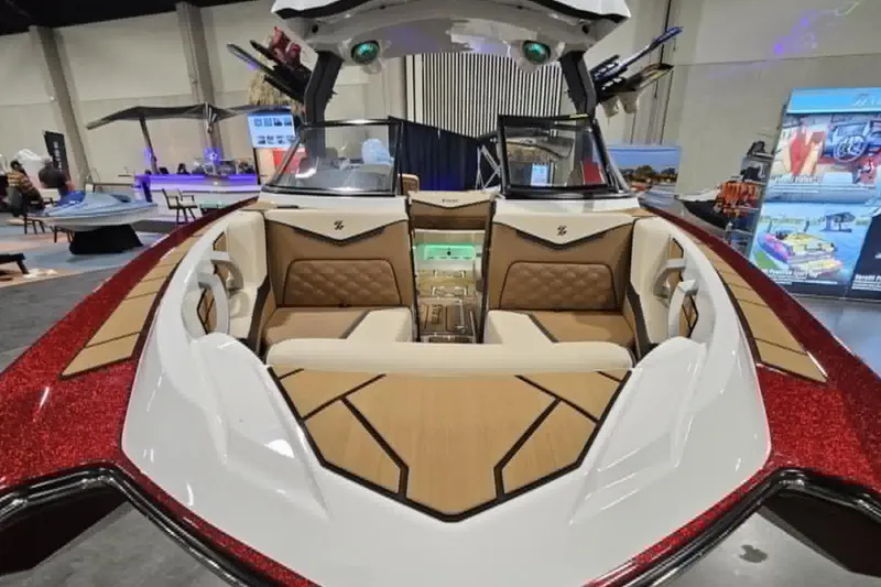Slide: The Image of Luxurious 2025 Varatti Z2373 boat interior with elegant seating and modern design. - 13