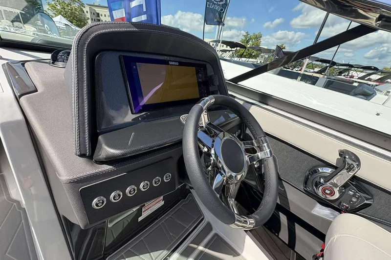 Slide: The Image of 2026 Monterey 275SS Super Sport dashboard with steering wheel and navigation display. - 17