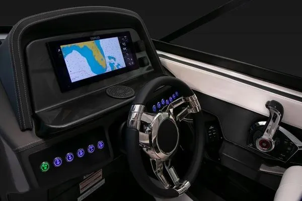 The Image of 2026 Monterey 275SS Super Sport dashboard with navigation screen and modern controls. - 2