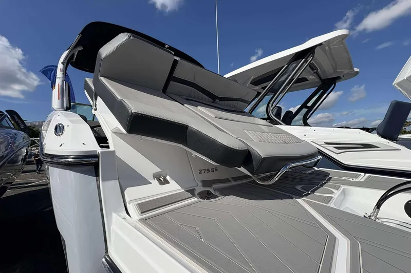 Slide: The Image of 2026 Monterey 275SS Super Sport boat with sleek seating and modern design. - 29
