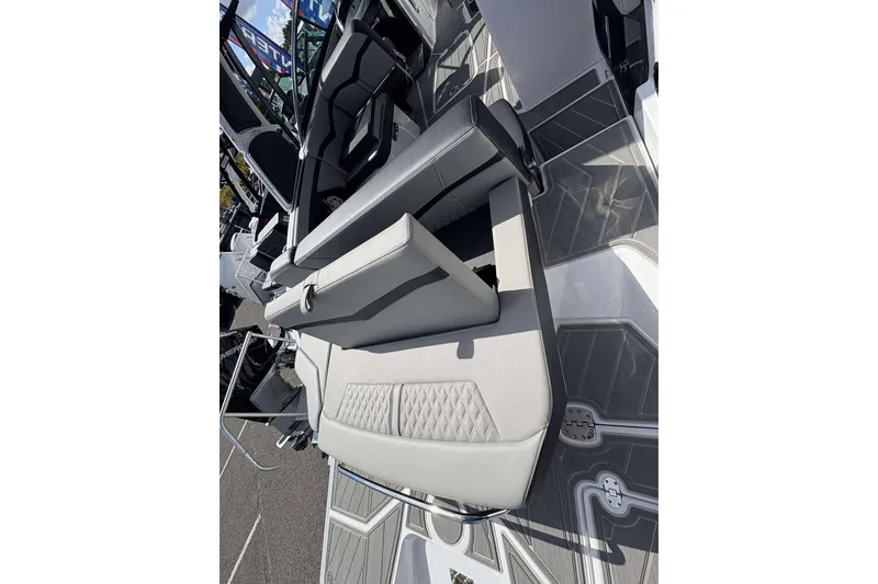 Slide: The Image of 2026 Monterey 275SS Super Sport boat interior with stylish seating and modern design. - 8