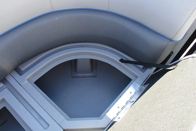 Slide: The Image of 2026 Bentley Pontoons 223 Bolt interior storage compartment with sleek design and durable materials. - 17