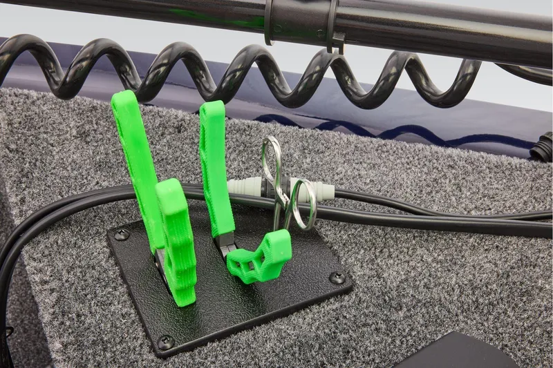 Slide: The Image of Manufacturer Provided Image: Green levers on 2026 Tracker Pro Guide V-175 WT boat control panel. - 20