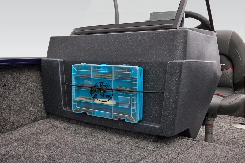 Slide: The Image of Manufacturer Provided Image: 2026 Tracker Pro Guide V-175 WT boat with Bass Pro Shops tackle box storage. - 22