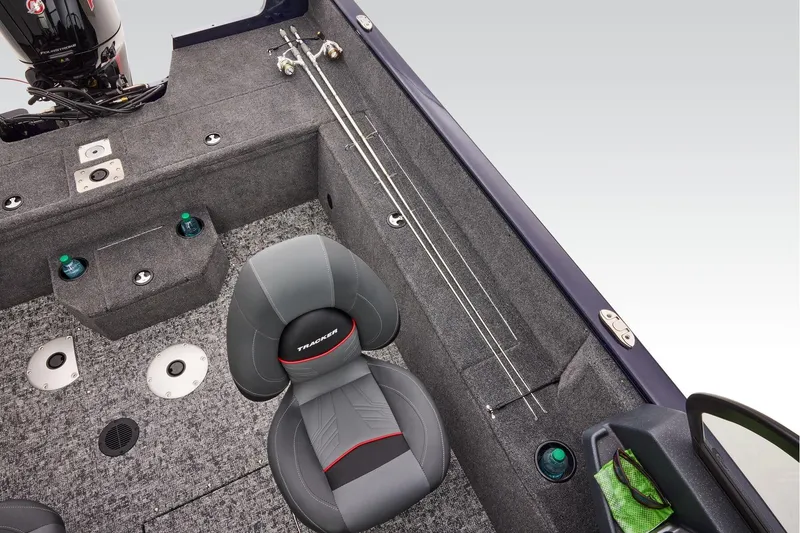 Slide: The Image of Manufacturer Provided Image: 2026 Tracker Pro Guide V-175 WT boat interior with fishing rods and seating. - 37