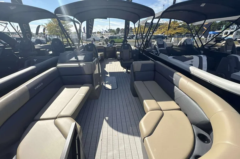 Slide: The Image of 2026 Viaggio x22u boat interior with spacious seating and modern design. - 3
