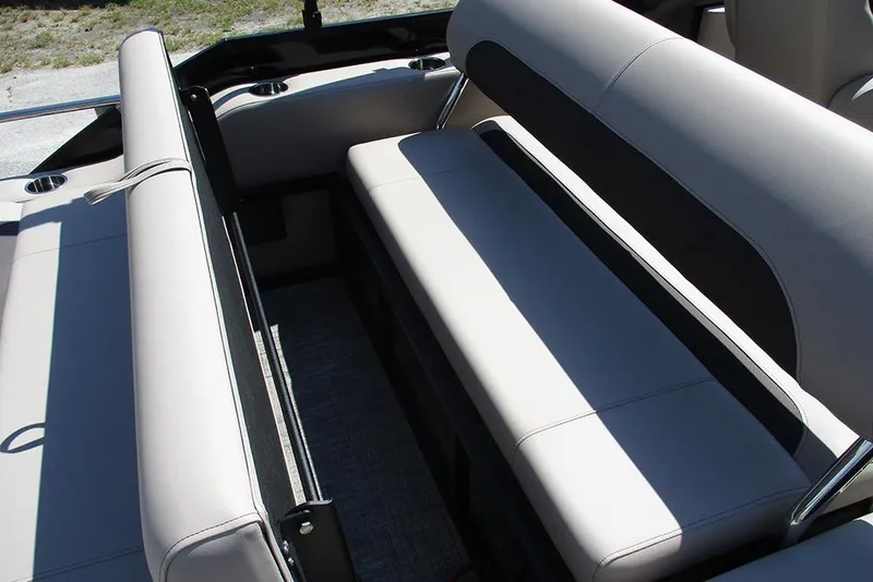 Slide: The Image of 2026 Bentley Pontoons 223 Legacy Swingback interior seating, featuring sleek, modern design. - 24