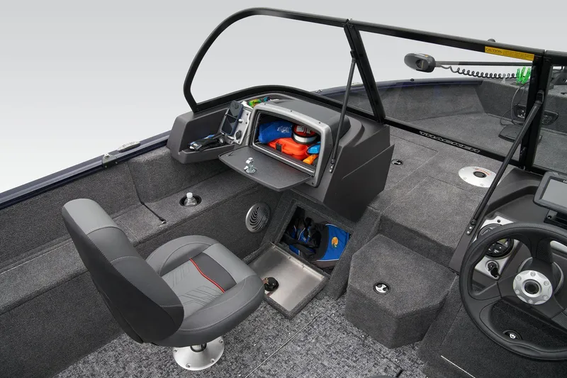 Slide: The Image of Manufacturer Provided Image: 2026 Tracker Pro Guide V-175 Combo boat interior with seating and storage compartments. - 38