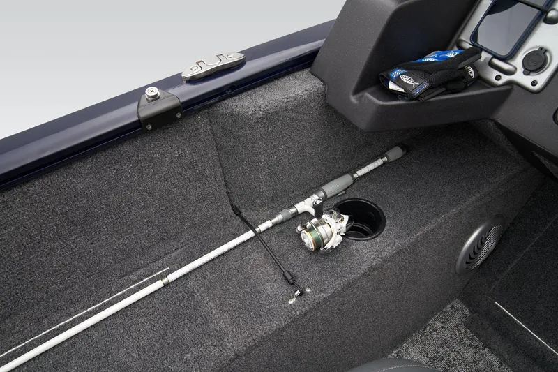 Slide: The Image of Manufacturer Provided Image: 2026 Tracker Pro Guide V-175 Combo interior with fishing rod storage. - 40