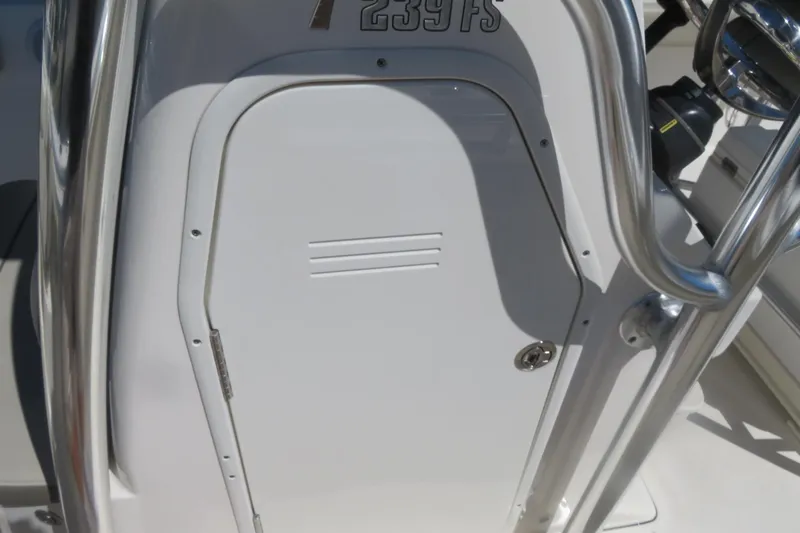 Slide: The Image of 2021 Key West 239 FS boat console with stainless steel railings. - 26