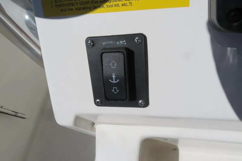 Slide: The Image of 2021 Key West 239 FS boat anchor control switch panel. - 37