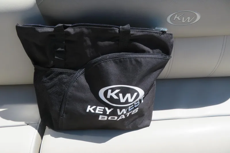 Slide: The Image of Black Key West Boats bag on 2021 Key West 239 FS boat seat. - 48