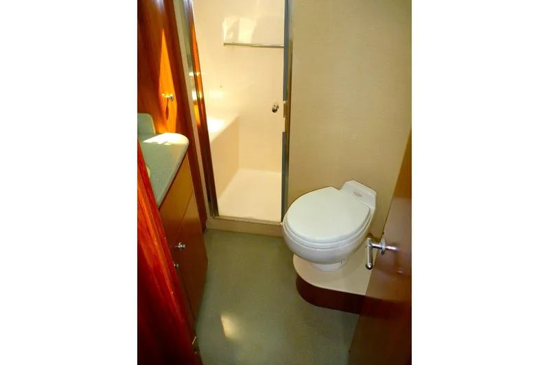 Slide: The Image of Bathroom interior of 2006 Tiara 44' Sovran yacht with shower and toilet. - 27