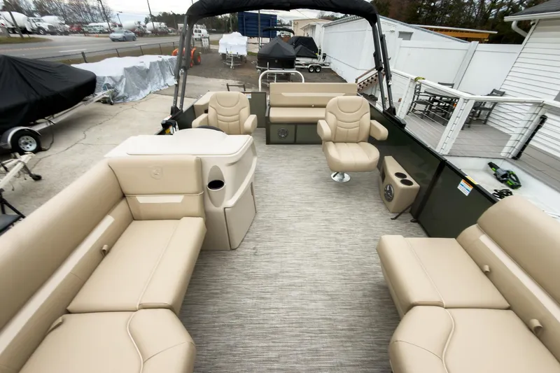 Slide: The Image of Luxurious 2026 Godfrey Sweetwater Xperience 20' pontoon with spacious seating and modern design. - 4