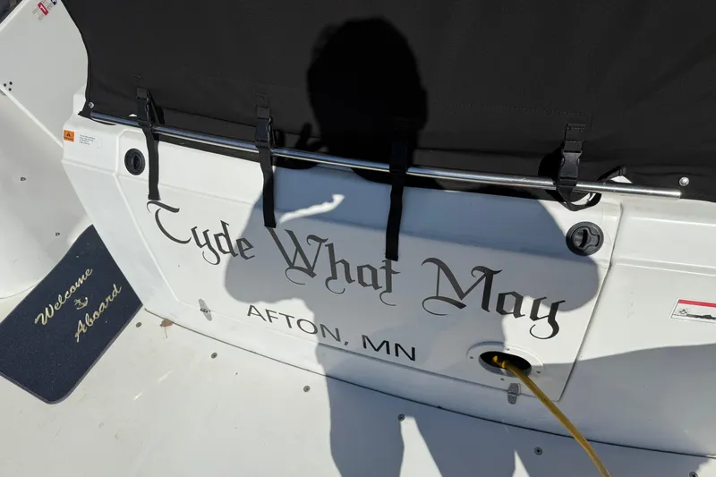 Slide: The Image of 2002 Four Winns 328 Vista boat with "Tyde What May" name, docked in Afton, MN. - 11