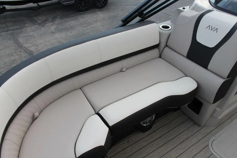 Slide: The Image of Luxurious seating on 2026 Avalon Catalina Cruise 23' boat, featuring sleek design and comfort. - 8