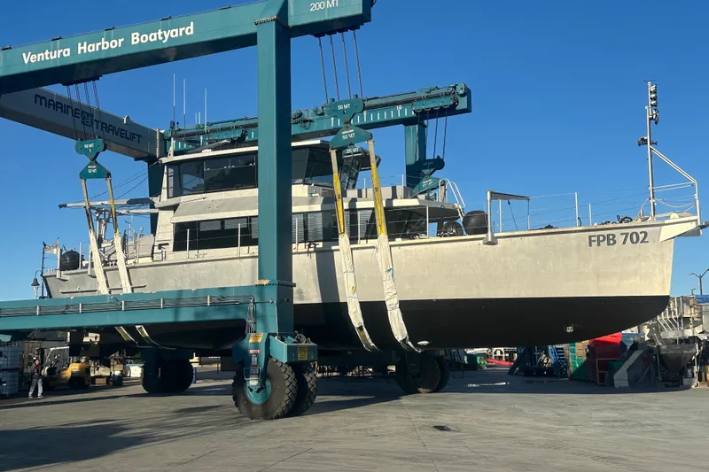 Slide: The Image of 2019 Circa Marine FPB 70 yacht in Ventura Harbor Boatyard lift. - 56