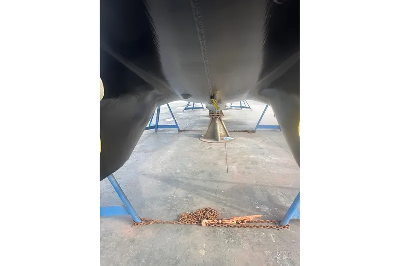 Slide: The Image of Underwater view of 2019 Circa Marine FPB 70 hull on dry dock. - 57