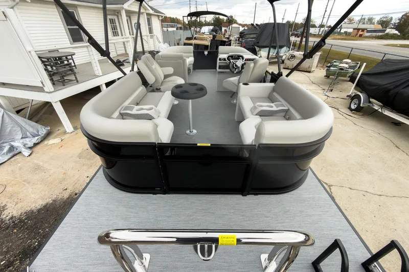Slide: The Image of 2026 Godfrey Sweetwater Xperience 20' Split Bench Pontoon with spacious seating and modern design. - 11
