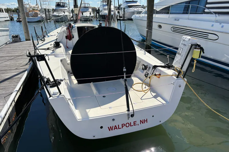 Slide: The Image of 2014 J Boats J/111 sailboat docked in marina, Walpole, NH. - 5
