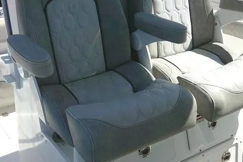 Slide: The Image of 2021 Sea Fox 288 Commander boat seats with armrests and quilted design. - 39