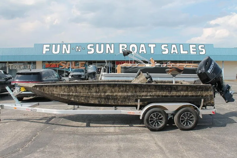 The Image of 2026 Excel Bolt 203 boat on trailer at Fun-N-Sun Boat Sales dealership. - 1