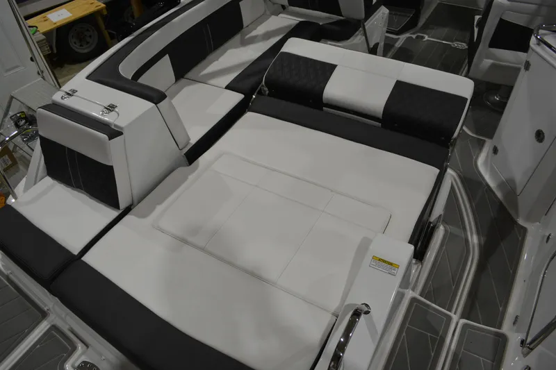 Slide: The Image of 2026 Monterey M-45 boat interior with luxurious seating and modern design. - 19