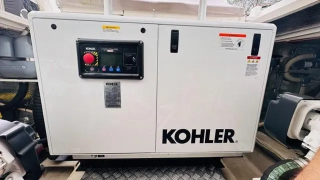 Slide: The Image of Kohler generator in 2022 Greenline 48 Flybridge with Hardtop yacht engine room. - 36