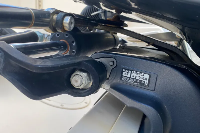 Slide: The Image of Close-up of Yamaha F300NCA engine on 2018 Grady-White Canyon 306 boat. - 19