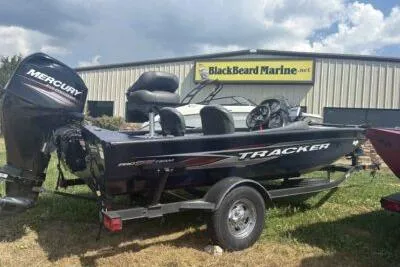 Slide: The Image of 2019 Tracker Pro Team 175 TF boat with Mercury engine at BlackBeard Marine. - 4