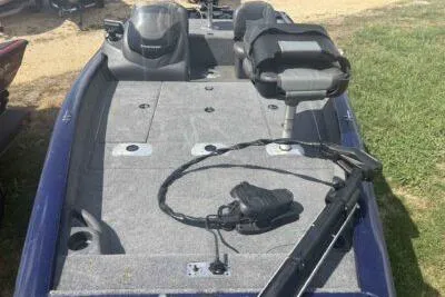 Slide: The Image of 2019 Tracker Pro Team 175 TF boat with seating and fishing deck. - 7