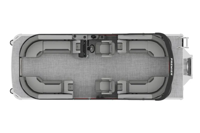 The Image of Top view of 2026 Premier 220 Sunscape RF pontoon boat interior layout. - 1