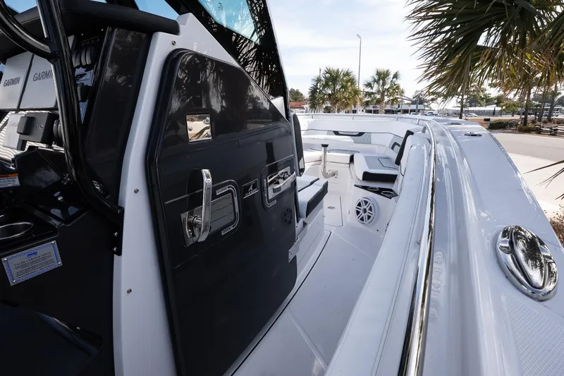 Slide: The Image of 2026 Blackfin 302 CC boat interior with sleek design and modern features. - 21