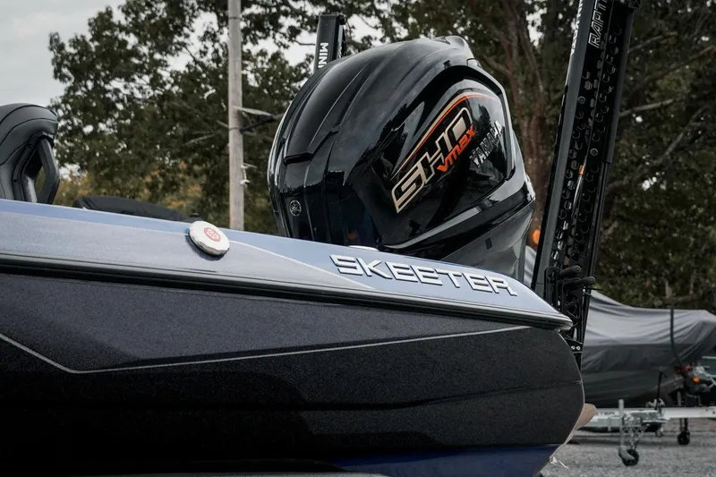 Slide: The Image of 2024 Skeeter ZXR20 boat with Yamaha SHO VMAX engine, sleek design. - 13
