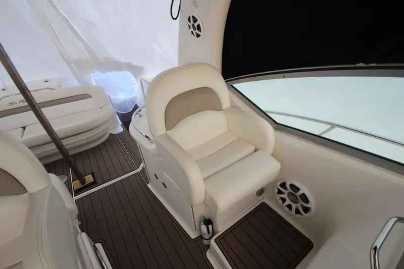 Slide: The Image of Luxurious interior of 2005 Sea Ray 340 Sundancer with plush seating and elegant design. - 25