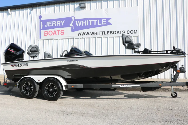 The Image of 2025 Vexus AVX 1985s boat on trailer at Jerry Whittle Boats dealership. - 1