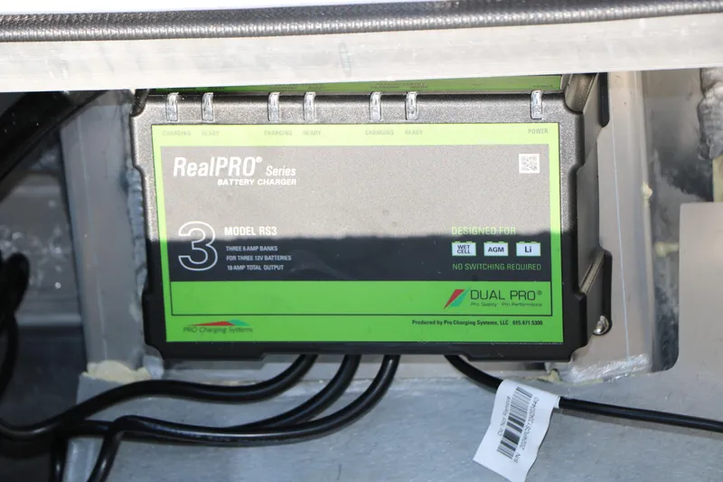 Slide: The Image of Battery charger in a 2025 Vexus AVX 1985s, RealPRO Series Model RS3. - 32