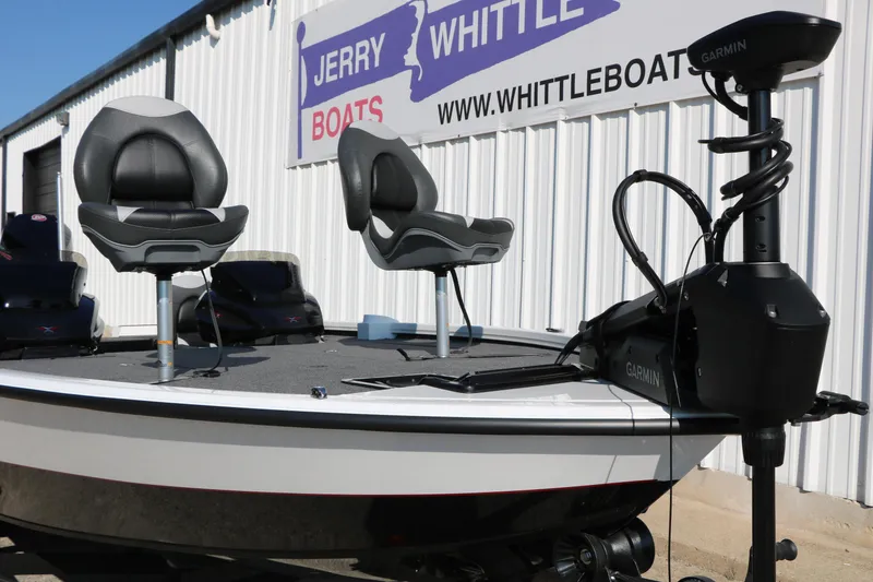 Slide: The Image of 2025 Vexus AVX 1985s boat with Garmin equipment at Jerry Whittle Boats dealership. - 35