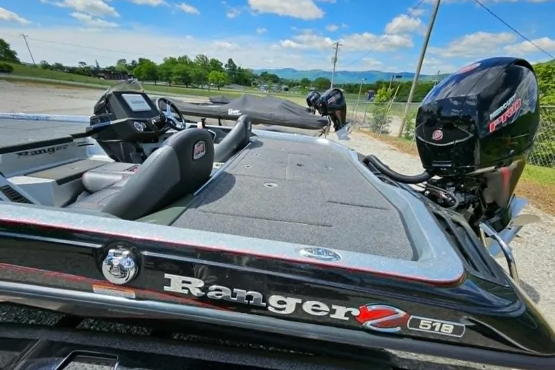 Slide: The Image of 2025 Ranger Z518 Cup-Equipped boat with sleek design and powerful engine. - 12