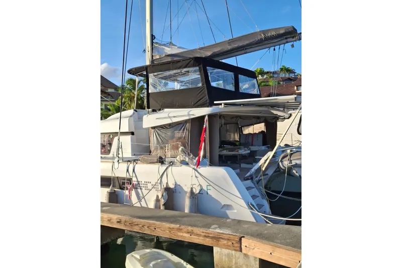 Slide: The Image of Stainless steel double-drawer refrigerator in 2017 Lagoon 52 F yacht kitchen. - 24