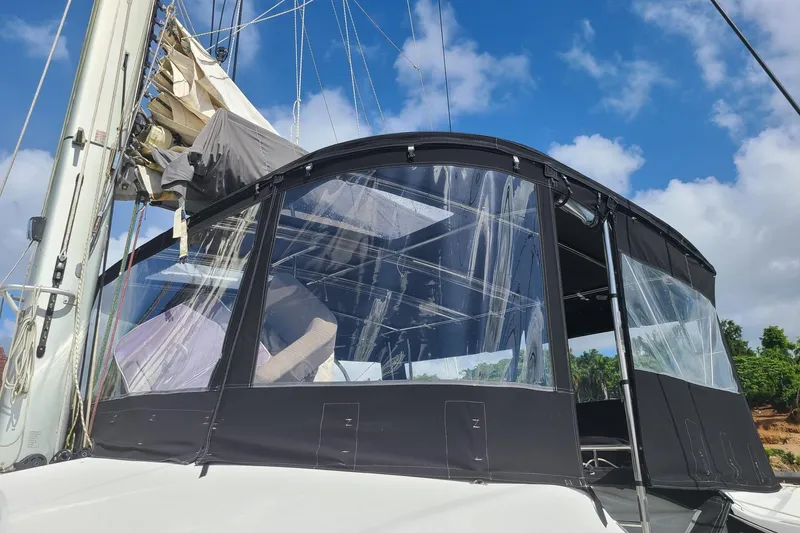 Slide: The Image of Modern kitchen in 2017 Lagoon 52 F yacht with stove and oven. - 25