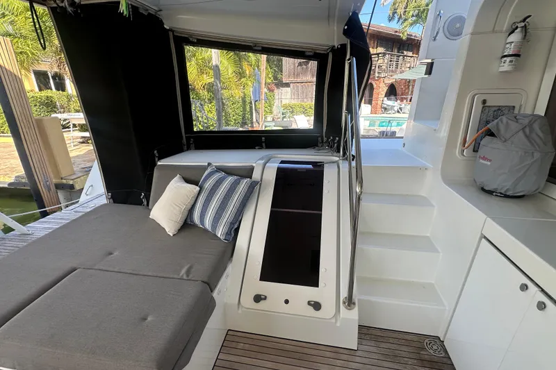 Slide: The Image of Luxurious cabin interior of 2017 Lagoon 52 F yacht with ocean view windows. - 34