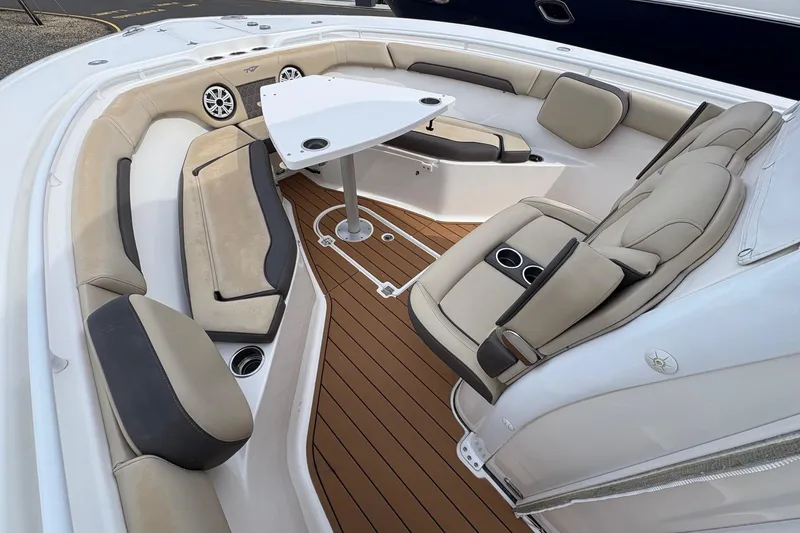 Slide: The Image of Control panel of 2018 Tidewater 280 CC Adventure boat with Garmin displays. - 21