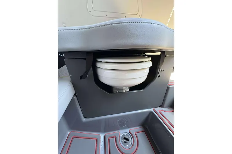Slide: The Image of 2026 Sunsation 32 CCX boat interior with hidden toilet under seat. - 25