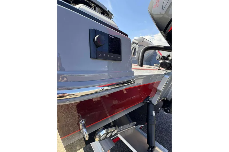 Slide: The Image of 2026 Sunsation 32 CCX boat with sleek design and modern control panel. - 7