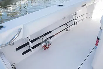 Slide: The Image of Manufacturer Provided Image: 2020 Everglades 273 Center Console fishing rod storage on deck. - 19