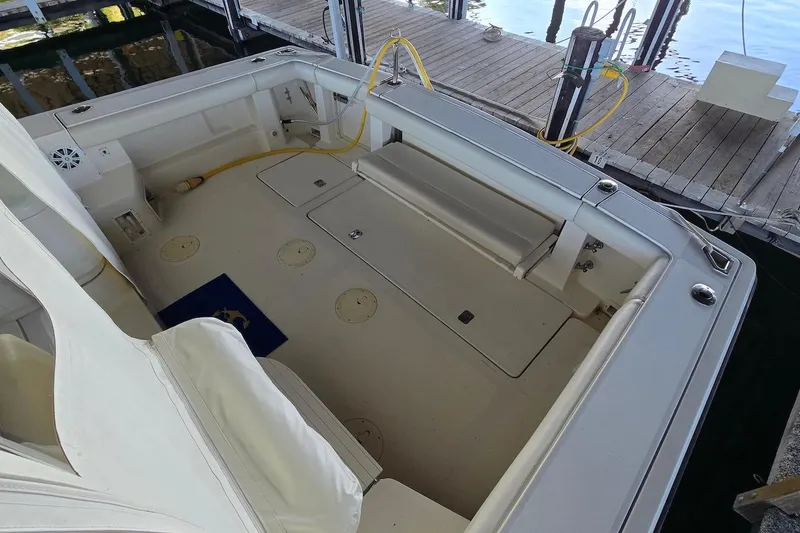 Slide: The Image of Dashboard of a 1996 Tiara Yachts 3700 Open with navigation and control instruments. - 31