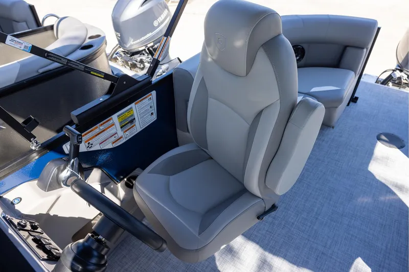 Slide: The Image of Captain's seat of 2026 Premier 200 Sunscape RF boat, featuring modern design and controls. - 9